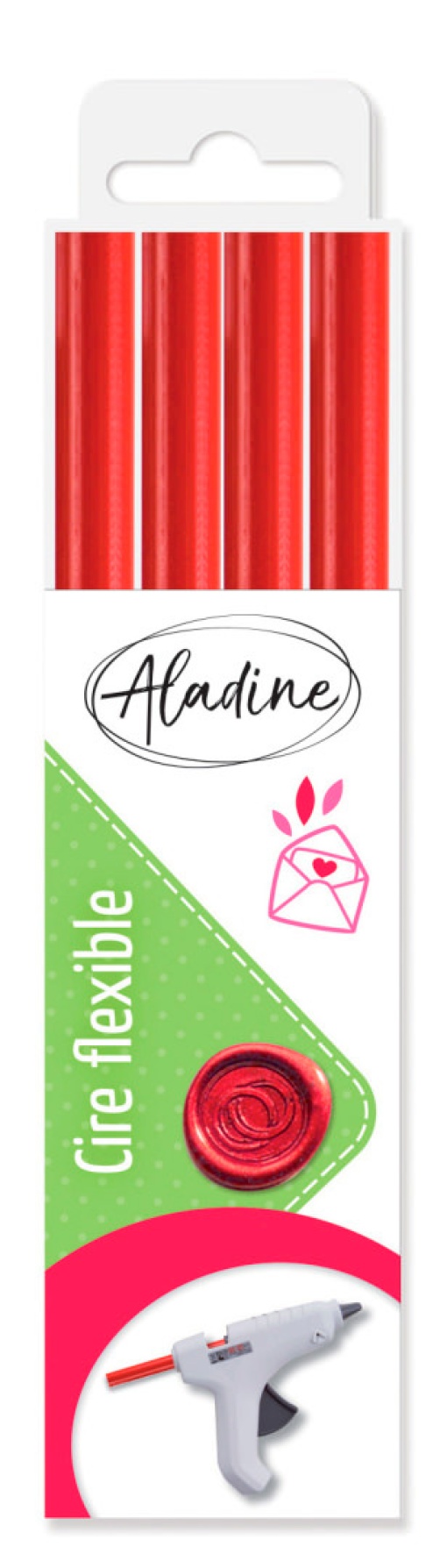 Lacre para Pistola Vermelho 1,2x18cm com 4 ALADINE
