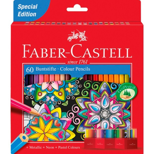 Lápis de Cor FABER-CASTELL Arte Terapia (60 Cores)
