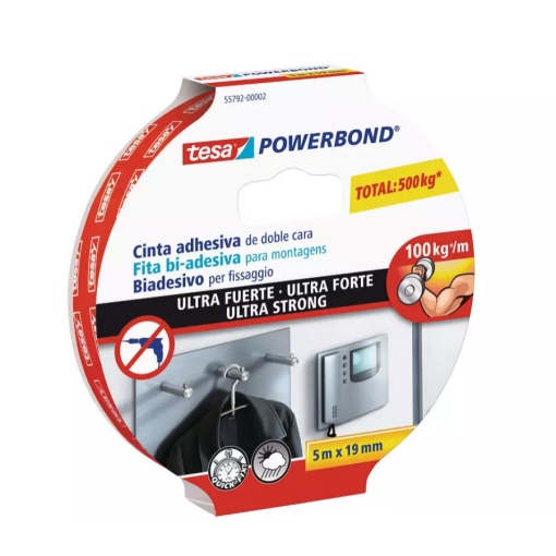 Fita Bi-adesiva 5mx19mm Ultra Forte Uso Exterior/interior TESA Powerbond 55792
