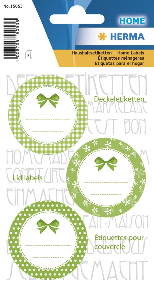 Etiquetas Adesivas para Cozinha 44mm Verde 3 folhas 9 unidades HERMA Home