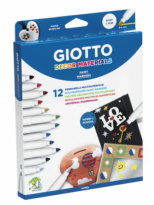 Canetas de Feltro GIOTTO DECOR Materials com 12