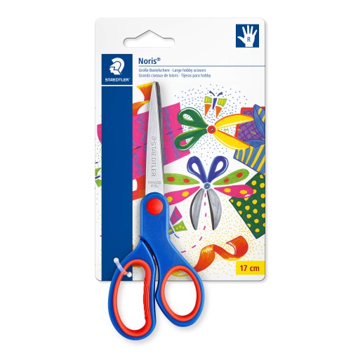 Tesoura Escolar 17cm Bico STAEDTLER Noris Azul