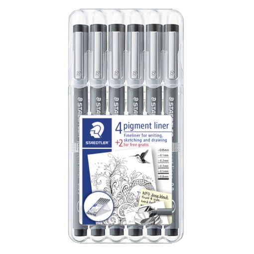 Marcador STAEDTLER Pigment Liner 308 com 6