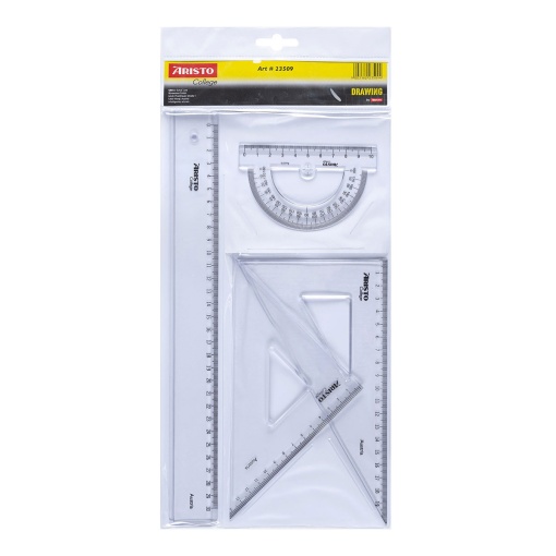 Conjunto ARISTO Régua/Esquadro/Transferidor