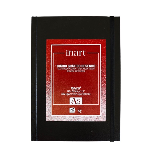 Diário Gráfico INART A5 180g 40 folhas com Elástico