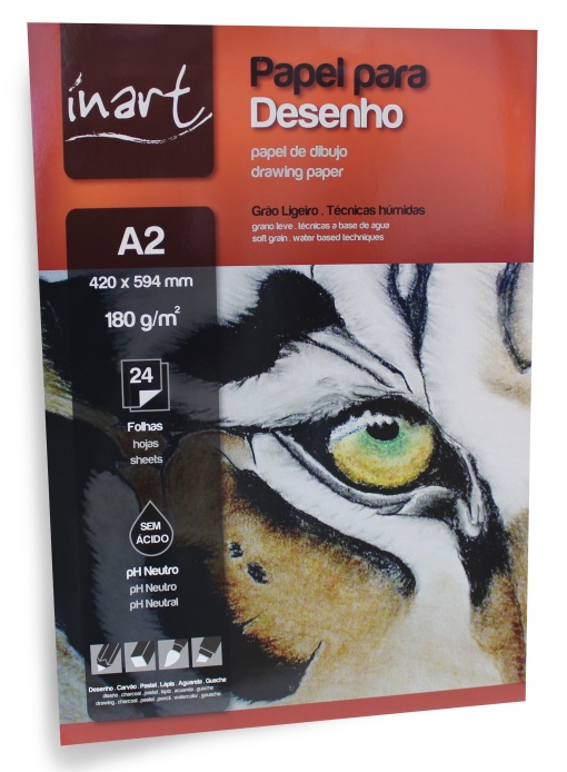 Bloco Mix Media INART A2 180g 24 folhas técnicas húmidas