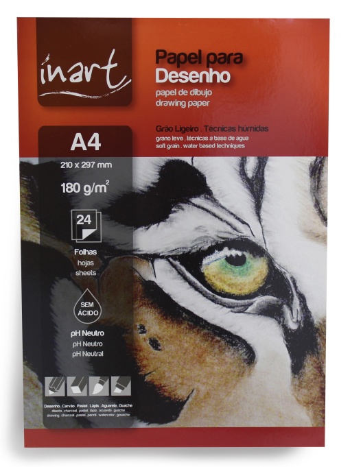 Bloco Mix Media INART A4 180g 24 folhas técnicas húmidas
