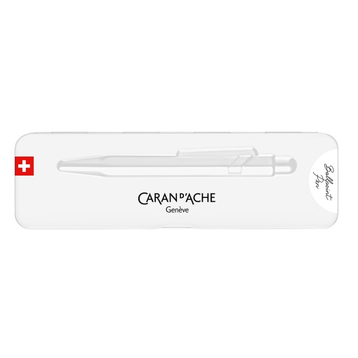 Esferográfica Caran d'Ache Popline branco com estojo