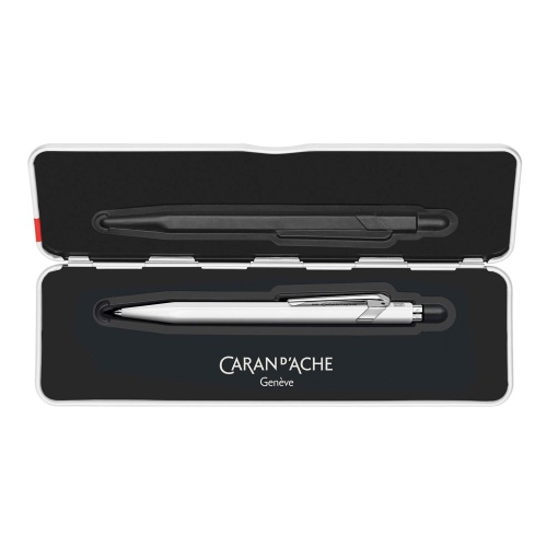 Esferográfica Caran d'Ache Popline branco com estojo