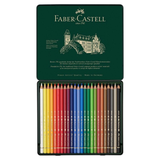 Lápis de cor FABER-CASTELL Polychromos caixa com 24 cores