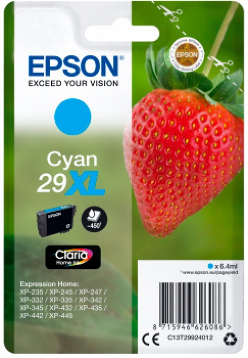Tinteiro EPSON 29XL Azul T29924012 XP330/XP435 450 Páginas Alta Capacidade