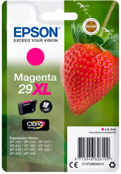Tinteiro EPSON 29XL Magenta T29934012 XP330/XP435 450 Páginas Alta Capacidade