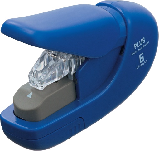 Agrafador Sem Agrafos Plus SL-106AB Azul