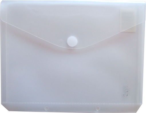 Bolsa para Documentos Fecho Velcro A5 Tipo Envelope com Furos Transparente