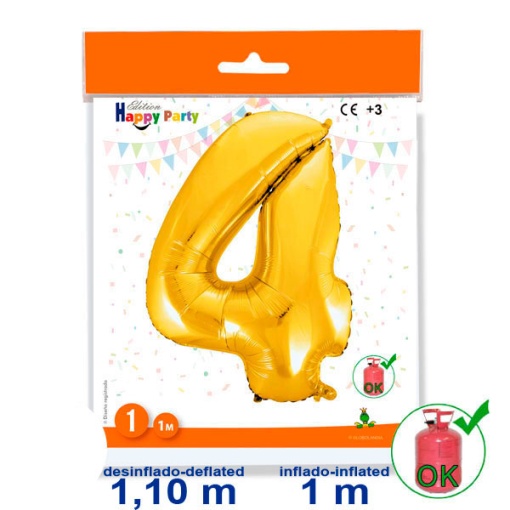 Balão foil dourado nº 4 1 m 39 3/8ö GLOBOLANDIA