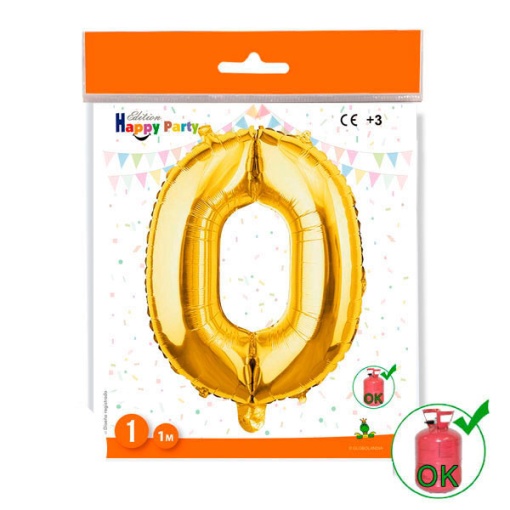 Balão foil dourado nº 0 de 1m 39 3/8" GLOBOLANDIA 5936
