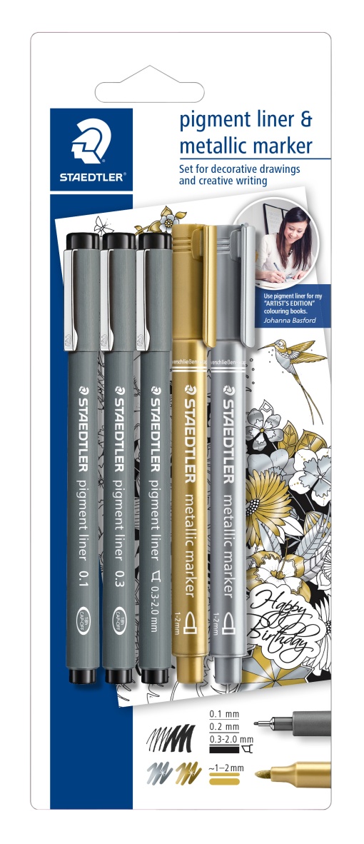 Fineliner STAEDTLER Pigment 308 Set 0,2/0,4/0,8mm