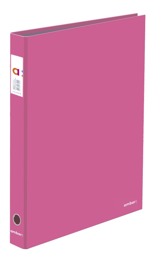 Dossier Escolar A4 AMBAR School lombada estreita 2 Argolas Rosa