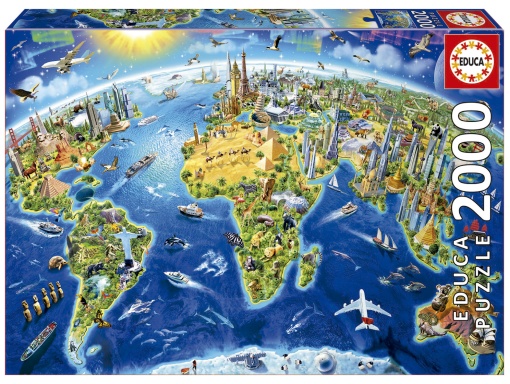 Puzzle EDUCA 2000 peças Símbolos do Mundo