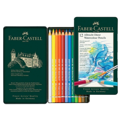 Lápis de cor aguarelável FABER-CASTELL Albrecht Dürer caixa com 12 cores