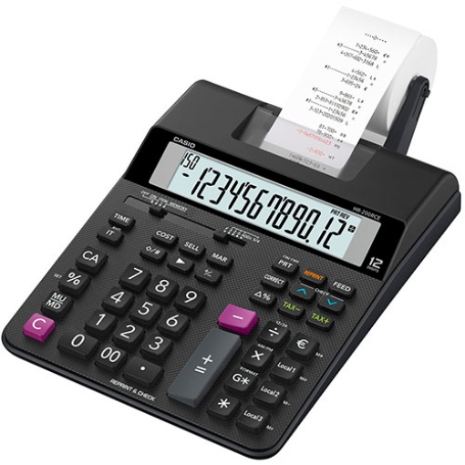 Calculadora de Secretária com rolo CASIO HR-200RCE 12 dígitos