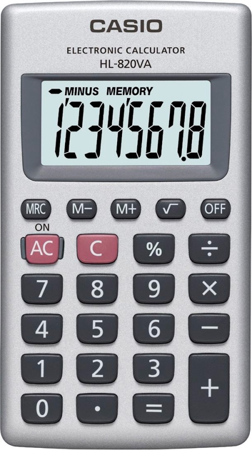 Calculadora de Bolso CASIO Hl-820VA Prateado 8 Dígitos