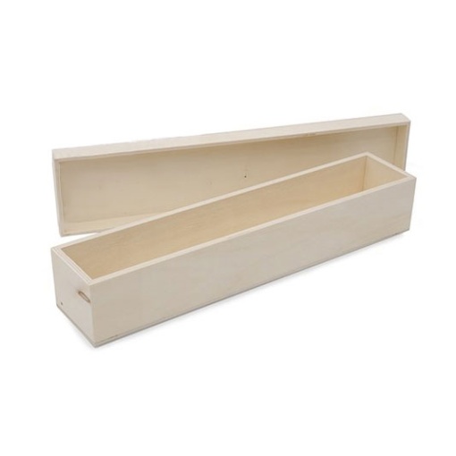 Caixa de madeira para vela com tampa lisa 35x8x6cm 87742