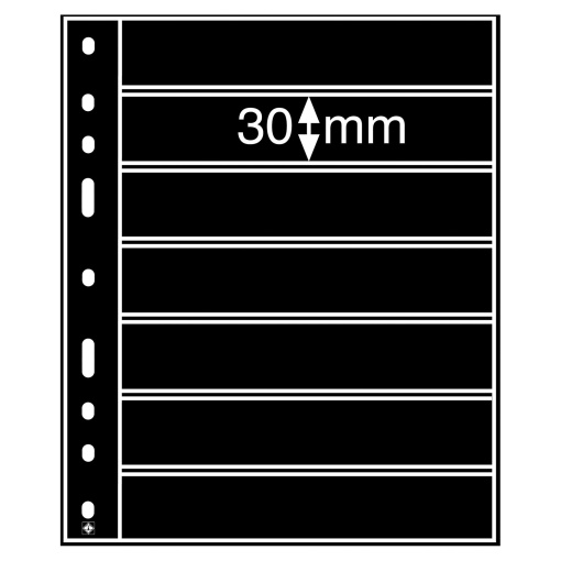 Bolsa filatélica con 7 compartimentos, 30 x 180 mm, LEUCHTTURM Optima 7S, color negro (10 unidades)