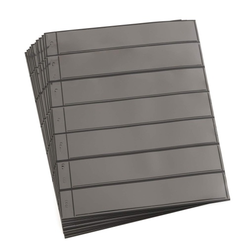 Philatelic bag with 7 compartments 30 x 180 mm LEUCHTTURM Optima 7S black (10 units)