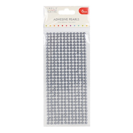 Autocolantes TRIMCRAFT pérolas 6mm prateado