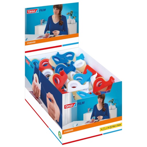 Fita Adesiva com Desenrolador 10mx15mm Transparente TESAFILM MINI 57383