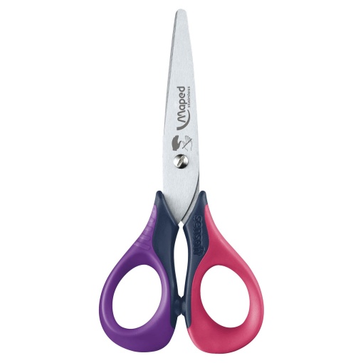 Tesoura escolar para esquerdinos 13cm redonda MAPED Sensoft 3D