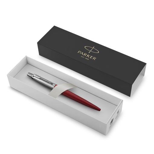 Esferográfica PARKER Jotter KENSINGTON vermelho/cromado chrome trim