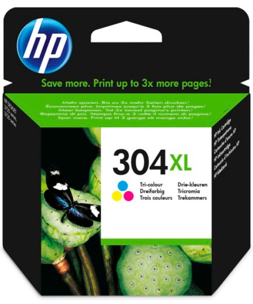 Tinteiro HP 304 XL Cores N9K07AE Deskjet Alta Capacidade