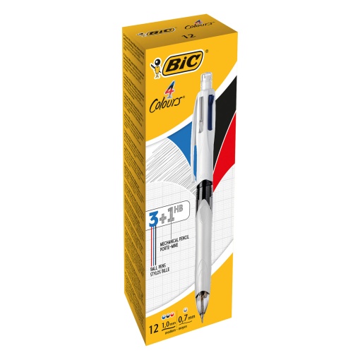 Esferográfica de 4 cores BIC 4 Colours 3 cores e lapiseira