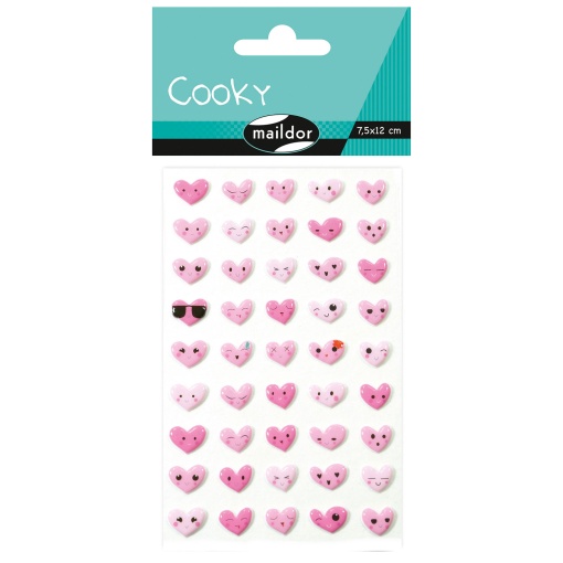 Autocolantes MAILDOR Cooky 3D corações Mdcy057