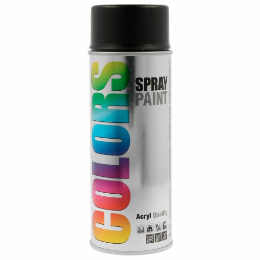Tinta Spray Acrílica COLORS Preto Mate RAL 9005 400ml