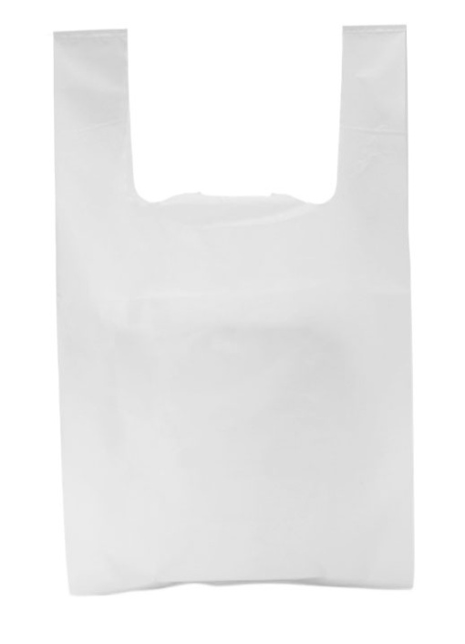 Saco de plástico com alça 50x55 branco (kg) 55 microns