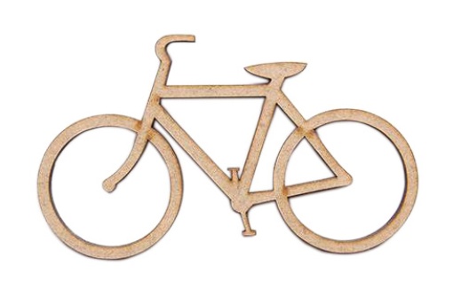 Aplicação de Madeira Bicicleta 6x3,5x0,3cm