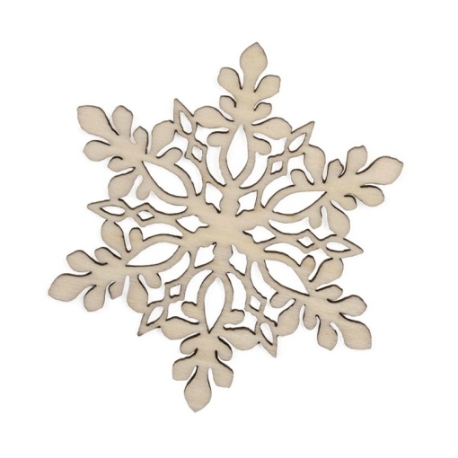 Floco de Neve de Madeira 6x6,5x0,2cm