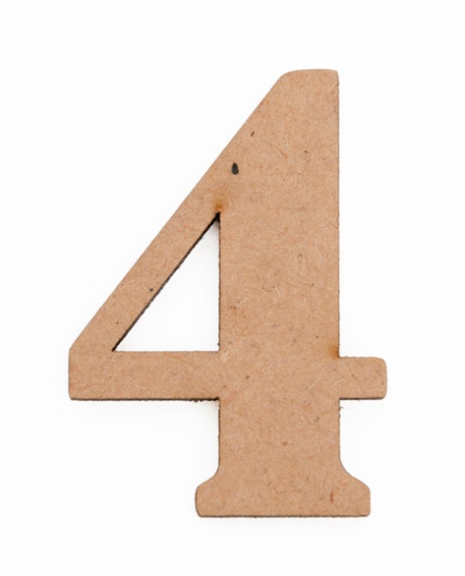 Número de madeira 4 LG 5,2x0,3cm