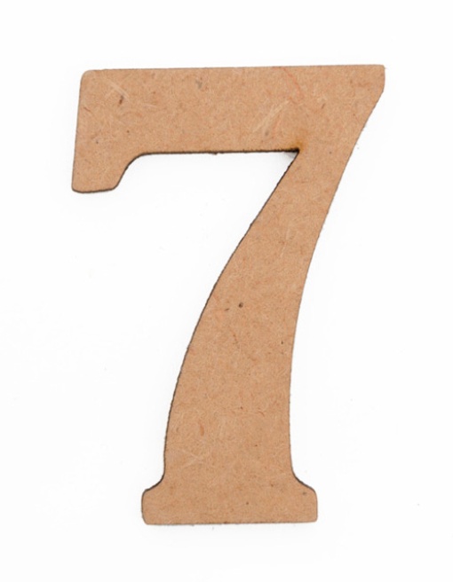 Número de madeira 7 LG 5,2x0,3cm
