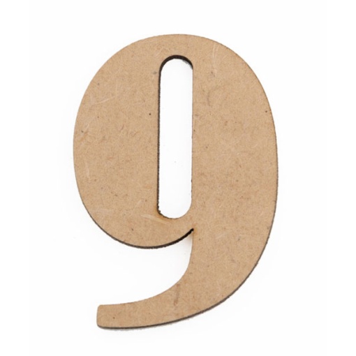 Número de madeira 9 5,2 x 0,3 cm