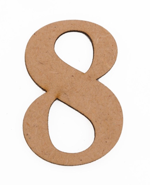 Número de madeira 8 LG 5,2x0,3cm