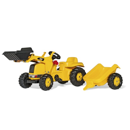 Trator CAT com Atrelado e Pá Carregadora Amarelo Rolly TOYS