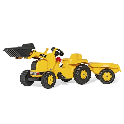 Trator CAT com Atrelado e Pá Carregadora Amarelo Rolly TOYS