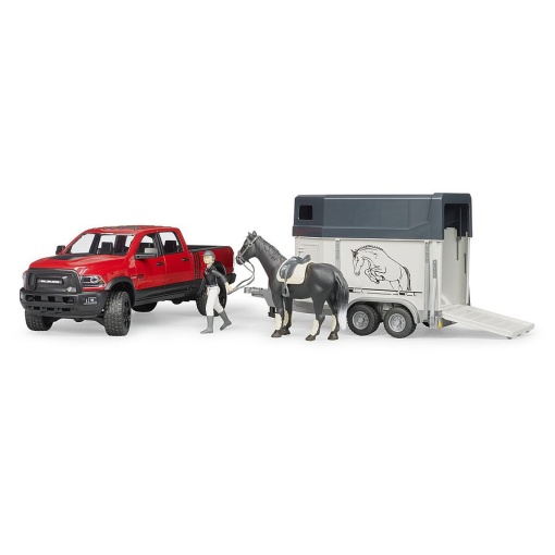 Carrinha Dodge com atrelado e cavalo BRUDER