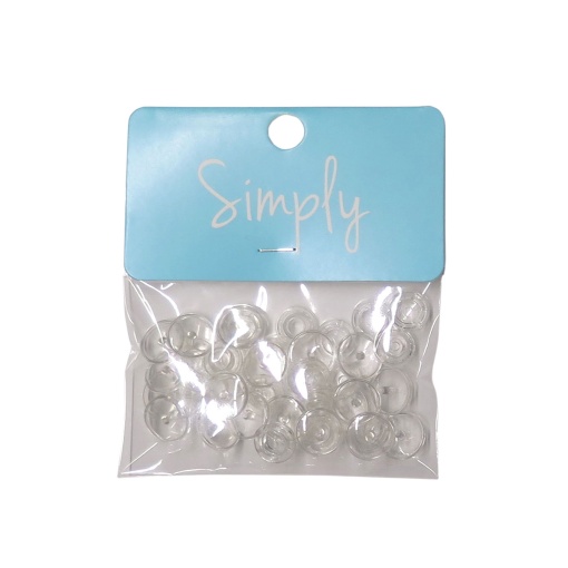 Botoes de Pressao Plasticos 14mm Transparente 12mm com 50