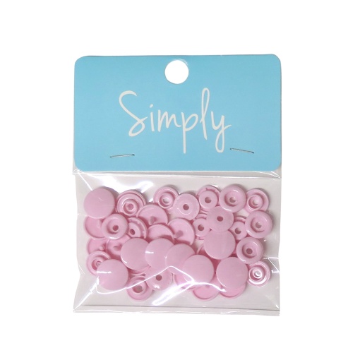 Botoes de Pressao Plasticos 14mm Rosa com 50