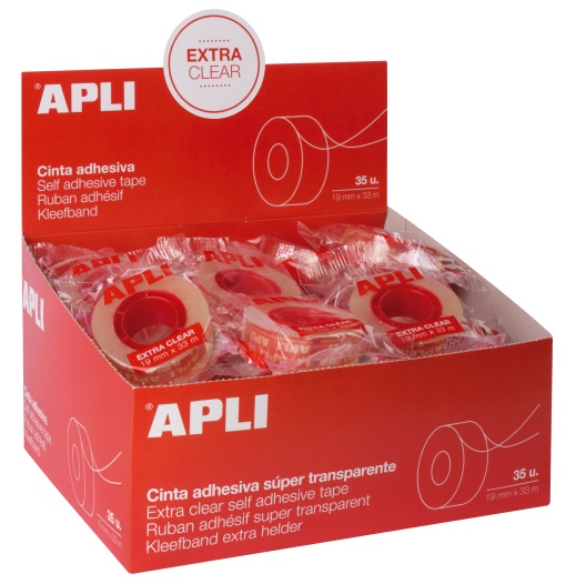 Fita Adesiva Transparente 19mmx33m CLEAR APLI 16280